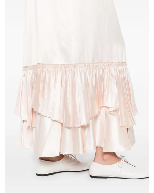 Jil Sander White Ruffled Slip Dress