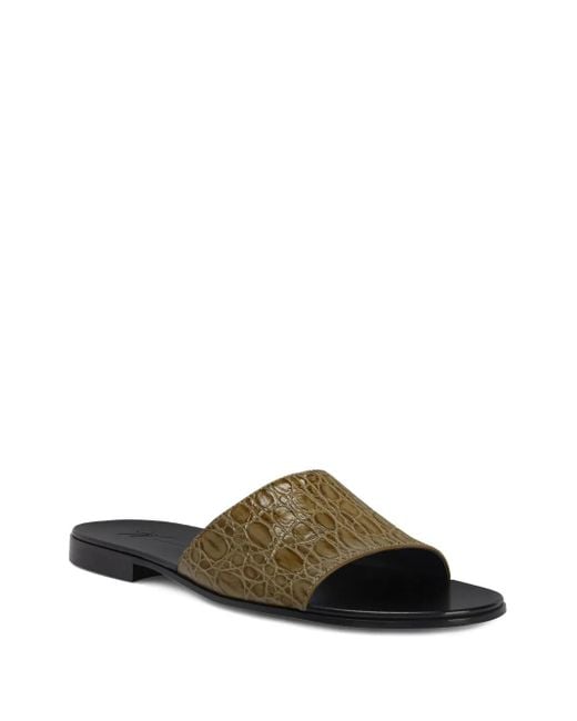 Giuseppe Zanotti Green Adrien Leather Sandals for men