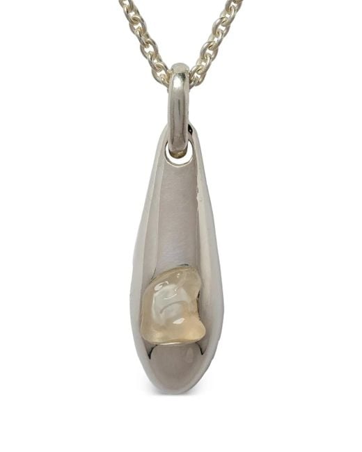 Parts Of 4 White Chrysalis Pendant Necklace