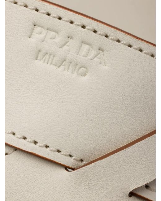 Prada White Leather Sandals