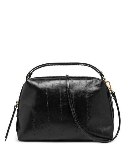 Gianni Chiarini Black Alifa Medium Eel-Print Tote Bag