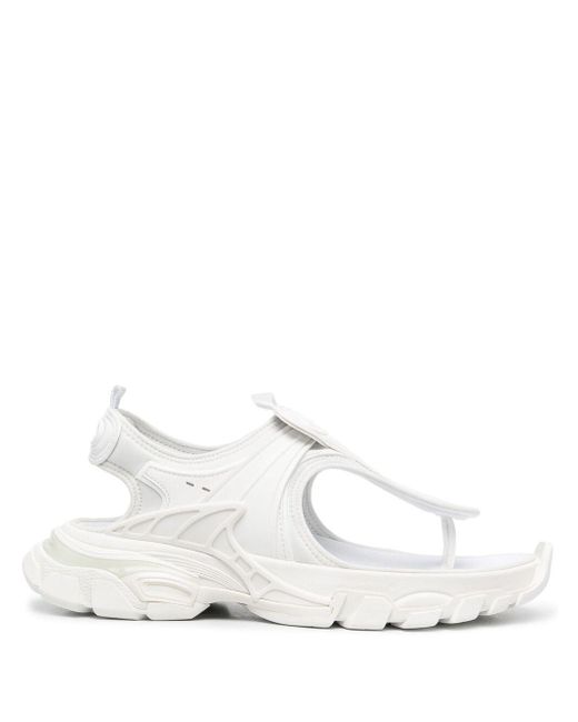 Balenciaga White Track Thong Strap Sandals