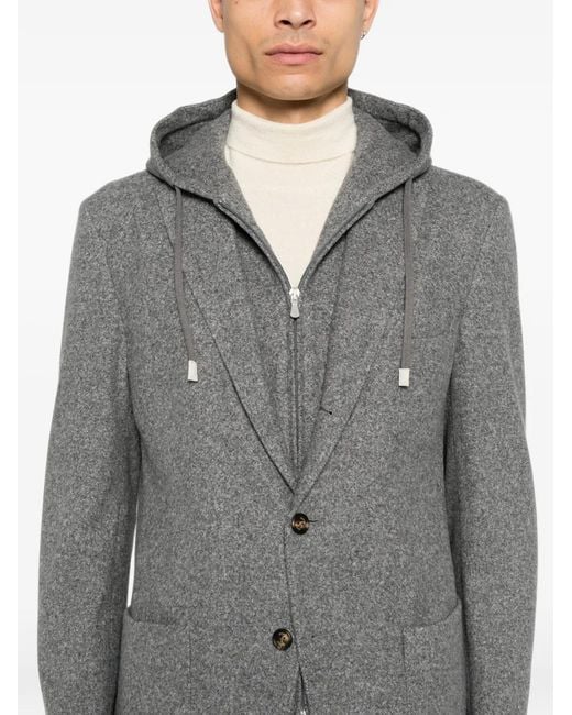 Chaqueta Con Capucha Eleventy de hombre de color Gray
