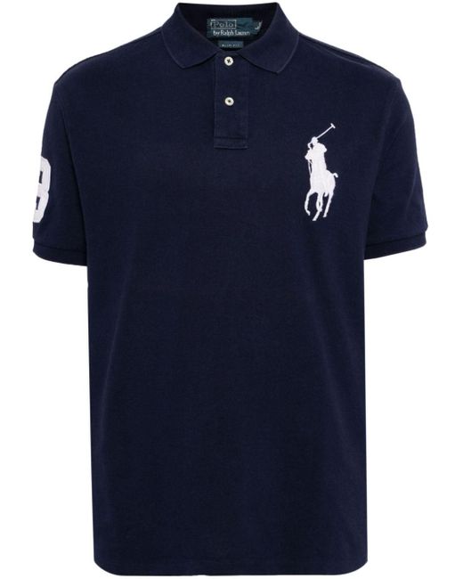 Polo Ralph Lauren Blue Big Pony Cotton Polo Shirt for men
