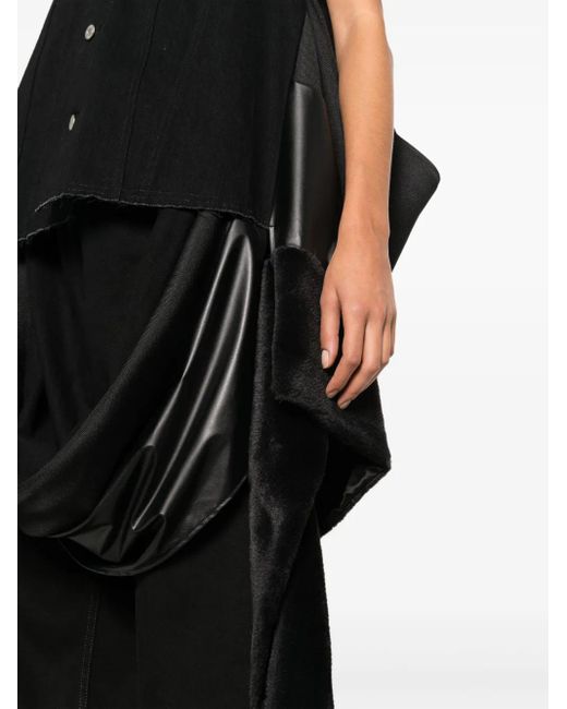 Junya Watanabe Black Draped Denim Vest