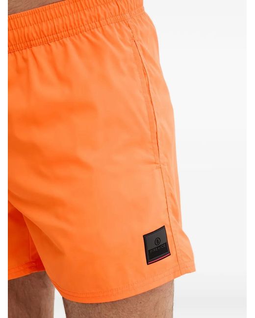 Bogner Fire + Ice Orange Nelson Drawstring-Waist Logo-Patch Swim Shorts for men