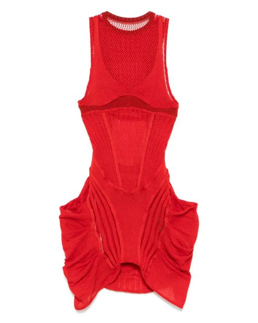 Isa Boulder Red Gestricktes Minikleid