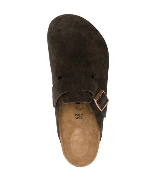 Birkenstock Brown Boston Suede Clogs for men