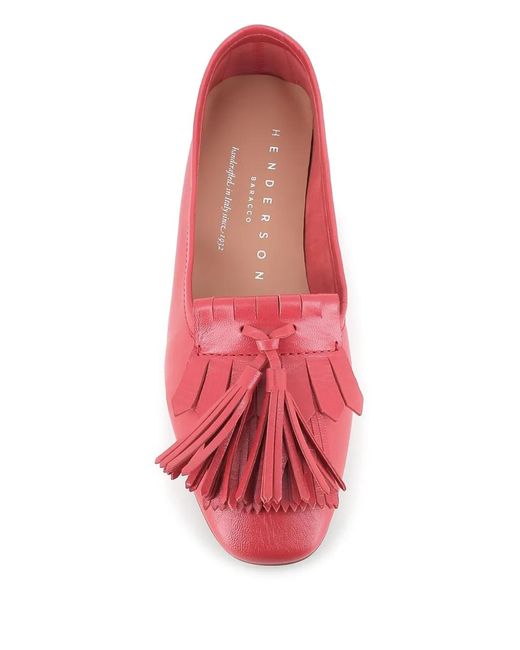 Henderson Red Tassel-Trim Ballerina Shoes