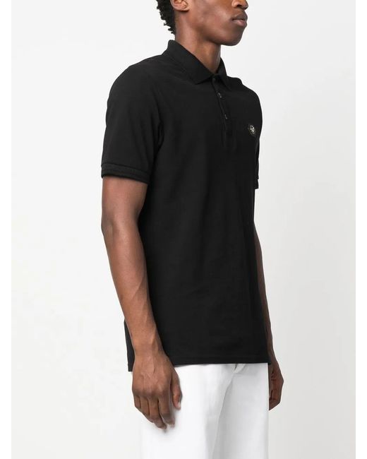 Philipp Plein Black Stars Print Polo Shirt for men