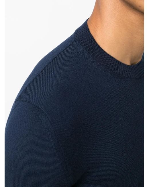 Ballantyne Blue Crew-Neck Fine-Knit Jumper for men