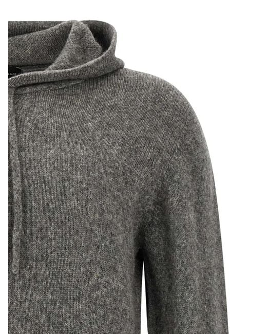 Roberto Collina Gray Knitted Hoodie for men