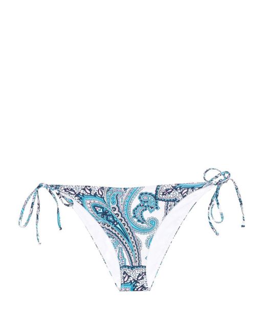 Mc2 Saint Barth Blue Virgo Paisley-print Bikini Bottoms