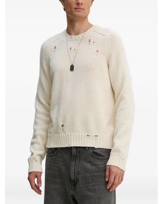 Zadig & Voltaire Gerafelde Trui in het Natural voor heren