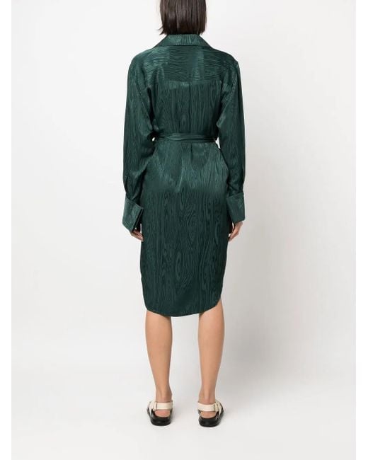 Holzweiler Green Metallic-Sheen Shirt Dress