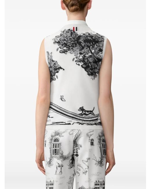 Thom Browne Gray Hector Toile Top