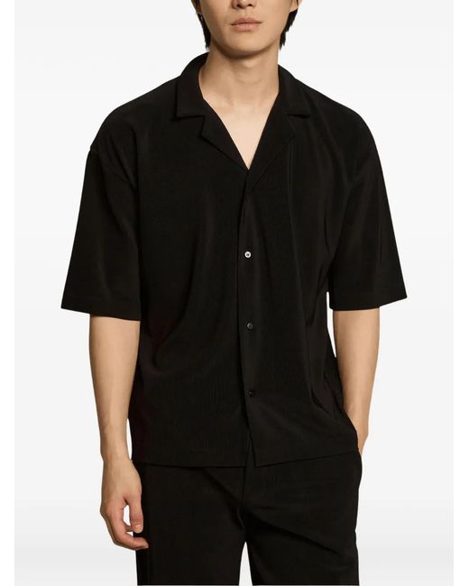 KIEFERMANN Black Efranio Short-Sleeve Camp-Collar Shirt for men