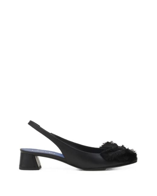Lanvin Black Bow-Detail Slingback Pumps