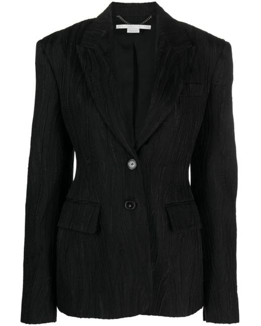 Stella McCartney Black Jacquard Single-Breasted Blazer