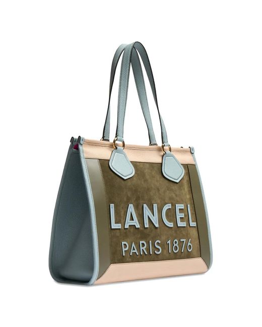 Lancel Black Logo Zip Tote Bag