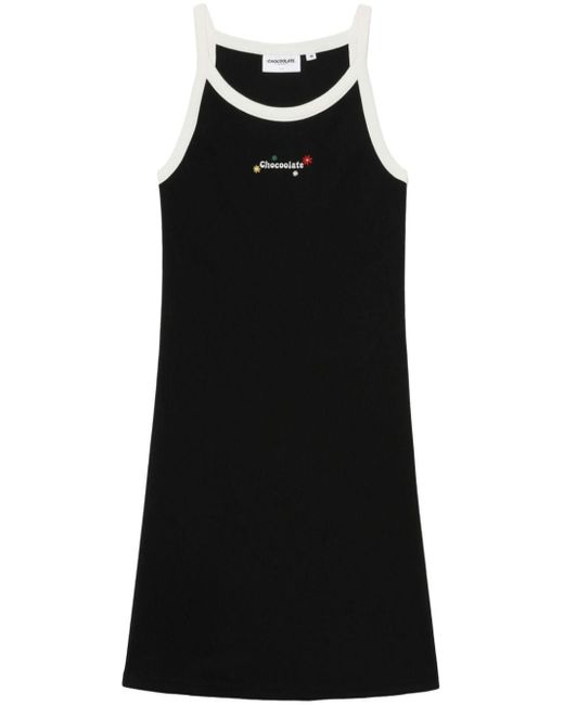 Chocoolate Black Logo-print Sleeveless Dress