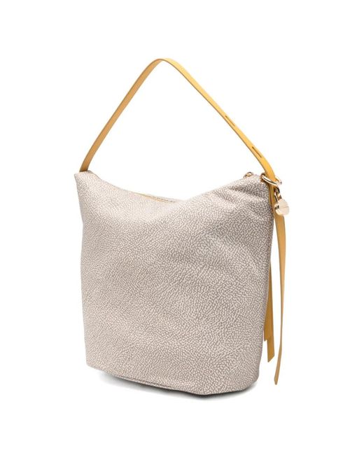 Borbonese White Patterned Shoulder Bag