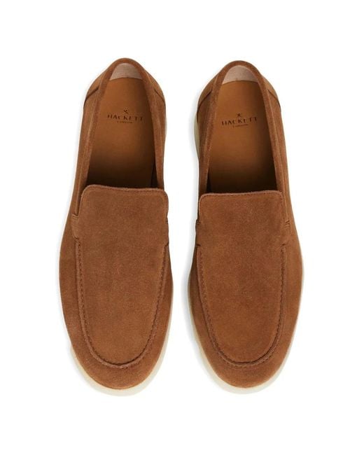 Hackett Brown Martin Suede Loafers for men