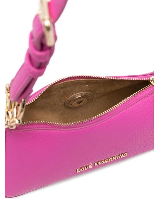 Love Moschino Pink Logo-Lettering Shoulder Bag