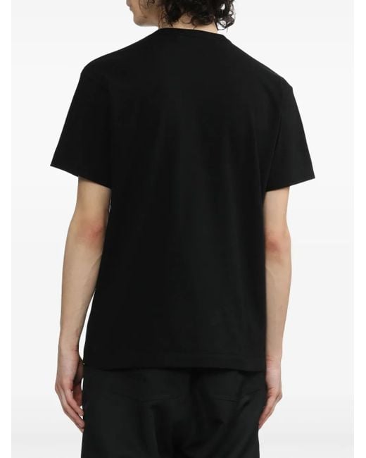 COMME DES GARÇONS PLAY Black Heart-Print Logo-Patch T-Shirt