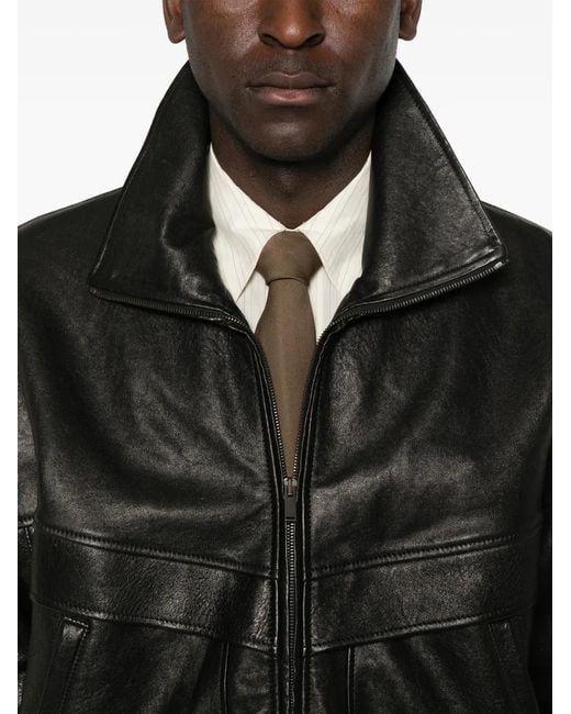 Saint Laurent Black Leather Jacket for men
