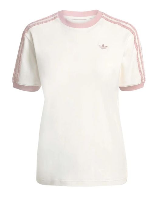 Adidas ラッフル スリーストライプ Tシャツ White
