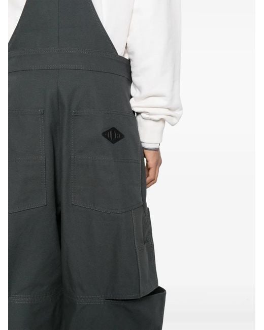 Gucci Black Logo-Appliqué Cotton Dungarees for men