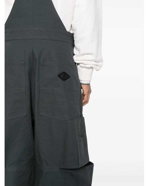 Gucci Black Logo-Appliqué Cotton Dungarees for men