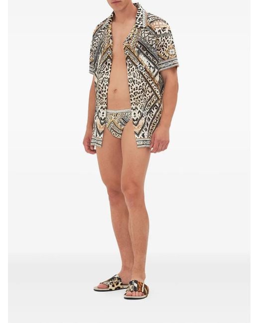Camilla White Mosaic Muse-Print Swimming Trunks for men