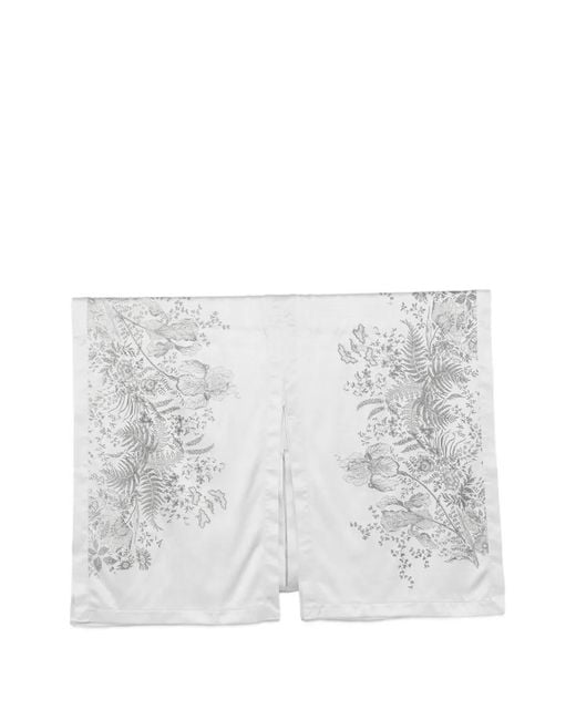 Carine Gilson White Floral-Print Kaftan