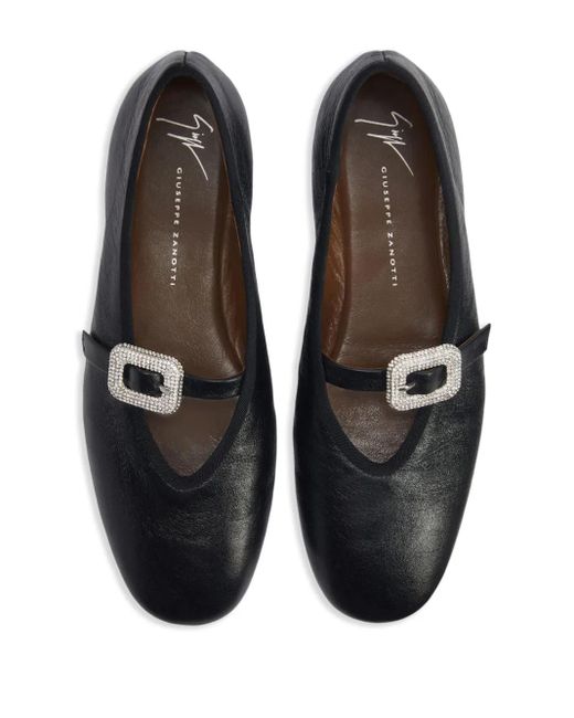 Giuseppe Zanotti Black Georgia Buckle Ballet Flats