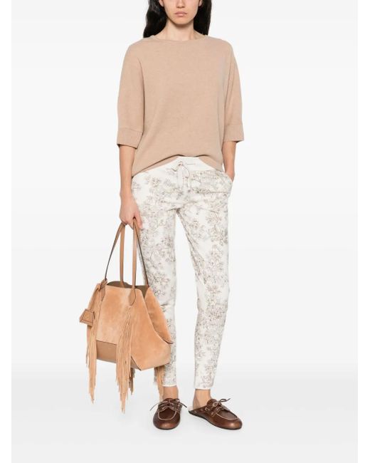 Juvia White Cotton-Blend Pants
