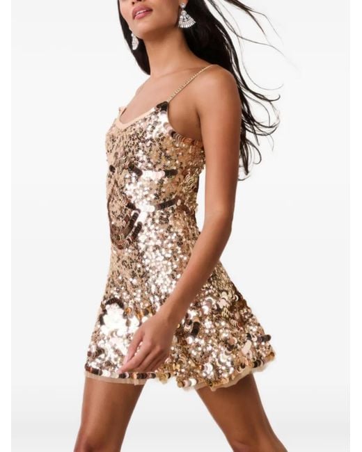 LoveShackFancy Metallic Liria Sequin-Embellishment Mini Dress