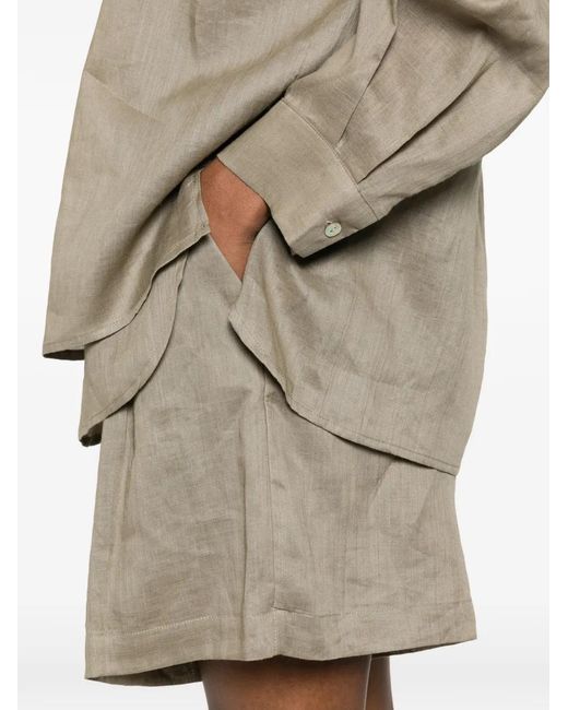 ELEH Natural Pleated Shorts