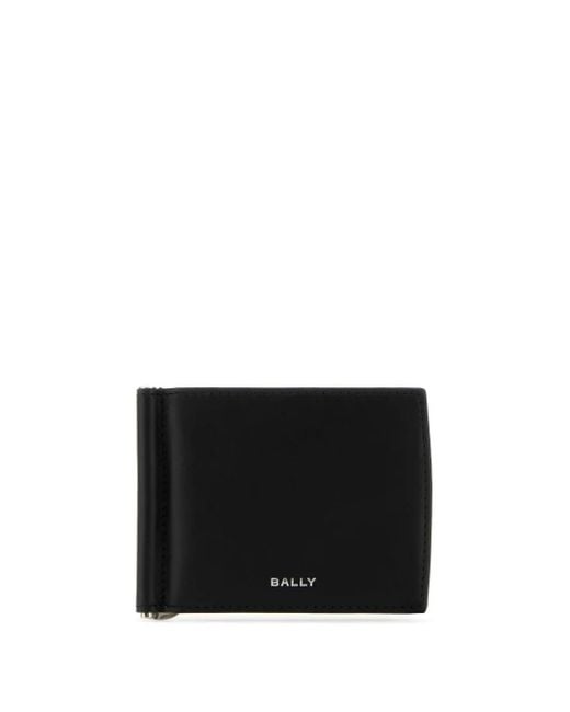 Bally Black Leather Card Holder for men