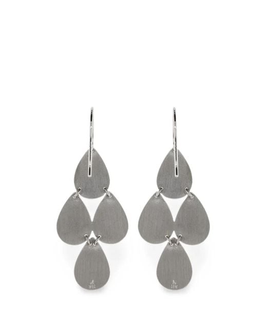 Irene Neuwirth White Four-Drop Chandelier Earrings