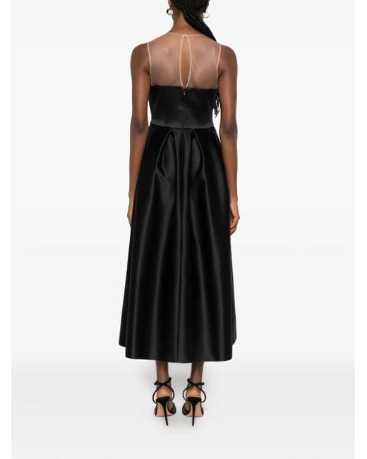 Nissa Midi-Jurk Met Strik-Detail in het Black