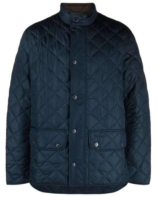 Barbour Blue Button-Up Quilted Jacket for men