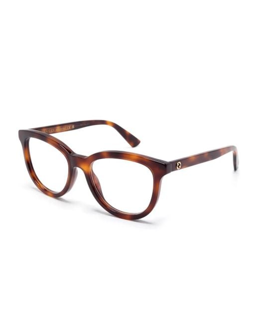 Gucci Brown Tortoiseshell-Effect Glasses