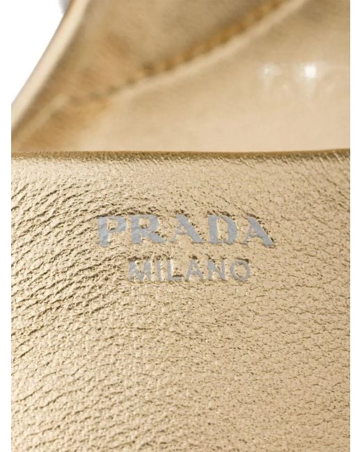 Prada Metallic Leather Platform Sandals