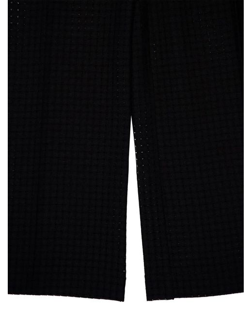 LaDoubleJ Black Grid-Pattern Cotton Trousers
