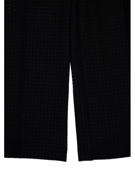 LaDoubleJ Black Grid-Pattern Cotton Trousers