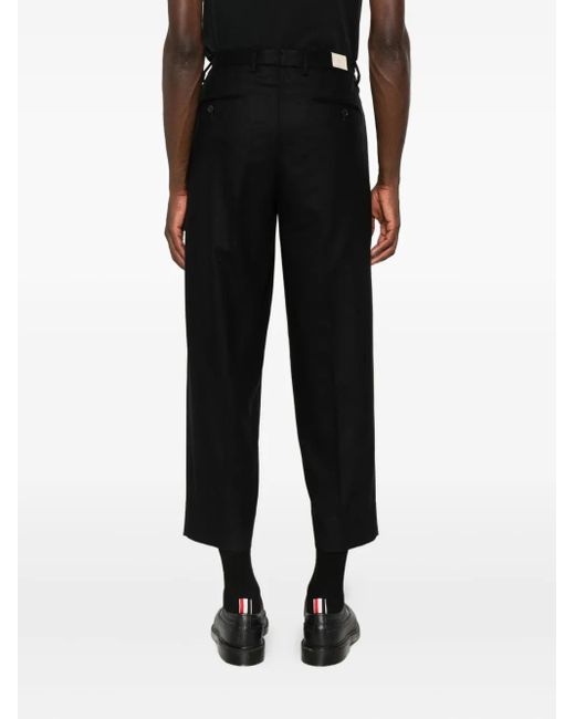 Briglia 1949 Black Pleat-Detail Tailored Trousers for men