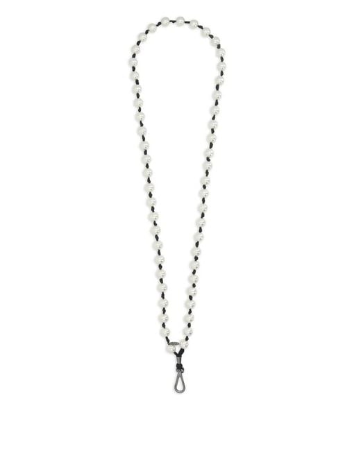 Maison Michel White Martine Hat Strap