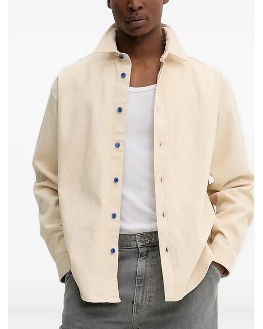 Camicia Con Logo di HUGO in Natural da Uomo